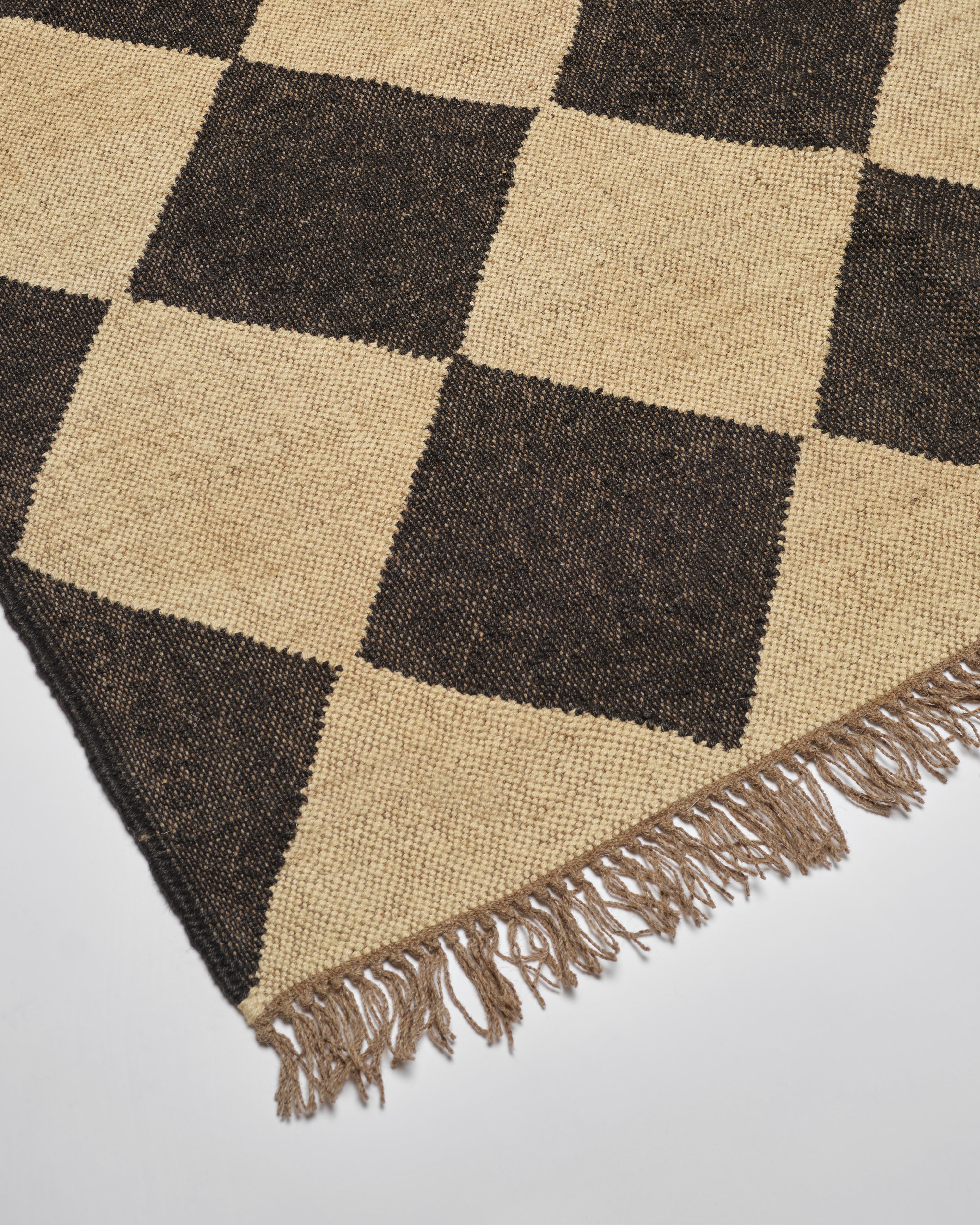 The Forsyth Checkerboard Rug - Big Checks in Off Black – FORSYTH