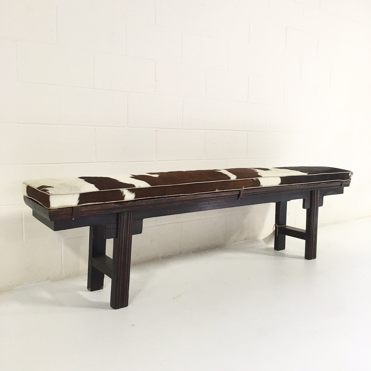 Chinese Bench with Brazilian Cowhide Cushion FORSYTH