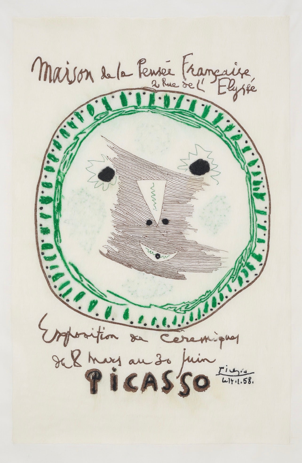 Pablo Picasso, Maison de la Pensee Francaise (1958), Available for Sale