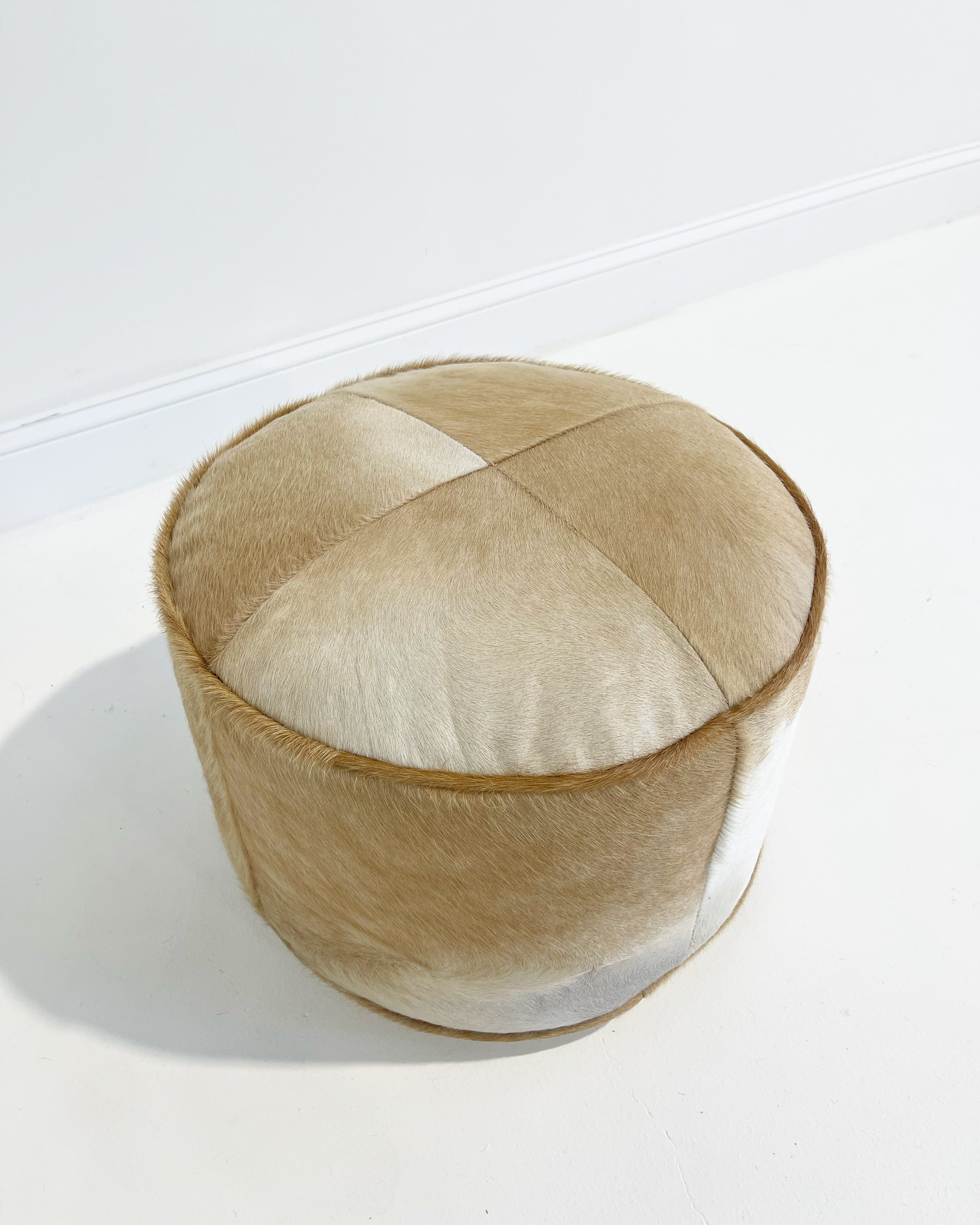 Grand Splendid cowhide pouf/ ottoman. Fair condition Ottoman/ Pouf cheapest