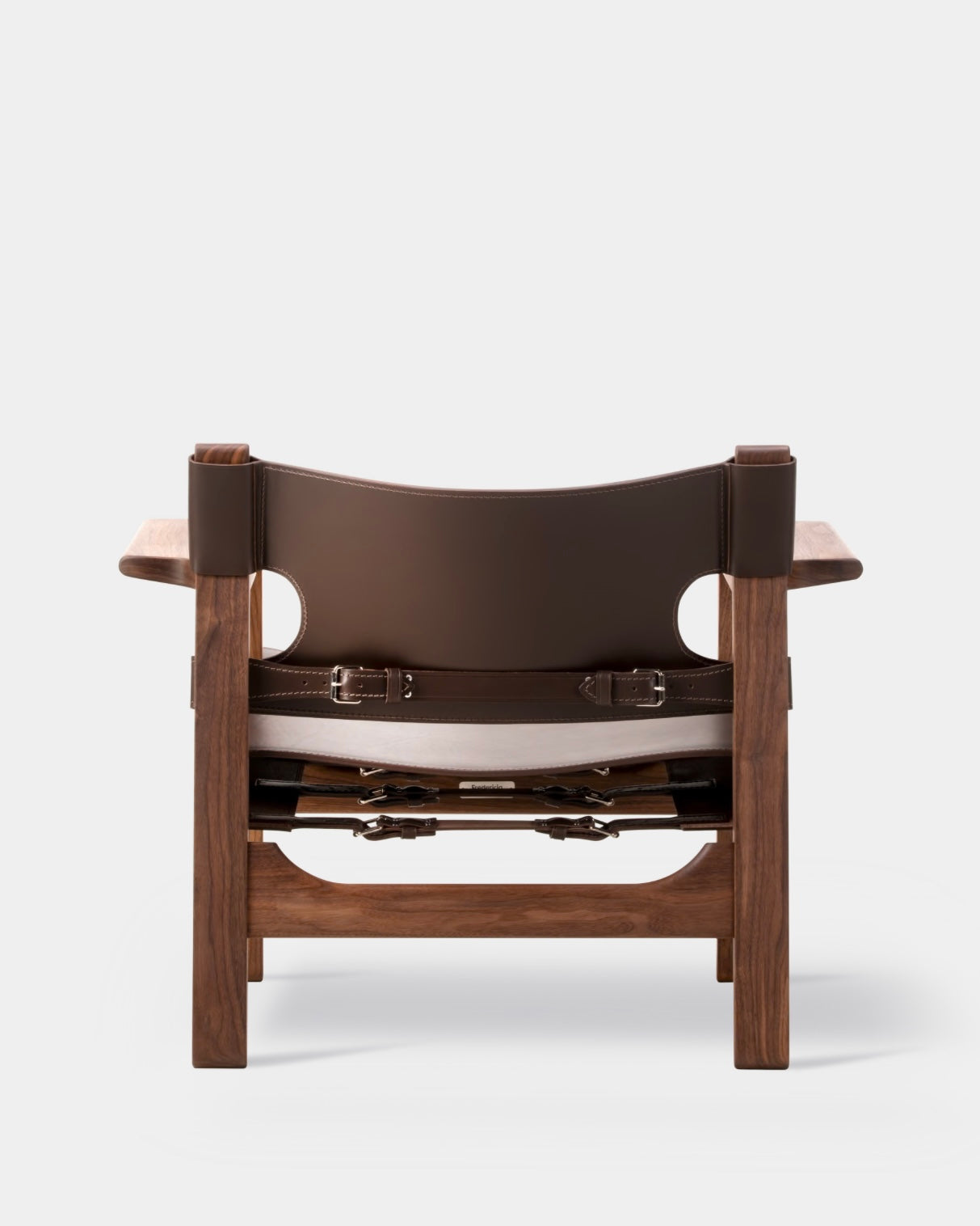 The Spanish Chair | Dark Brown Leather and Oiled Walnut