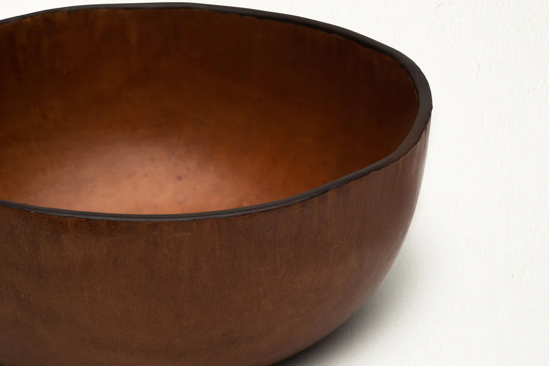 The Bowl in Molded Leather - Cognac