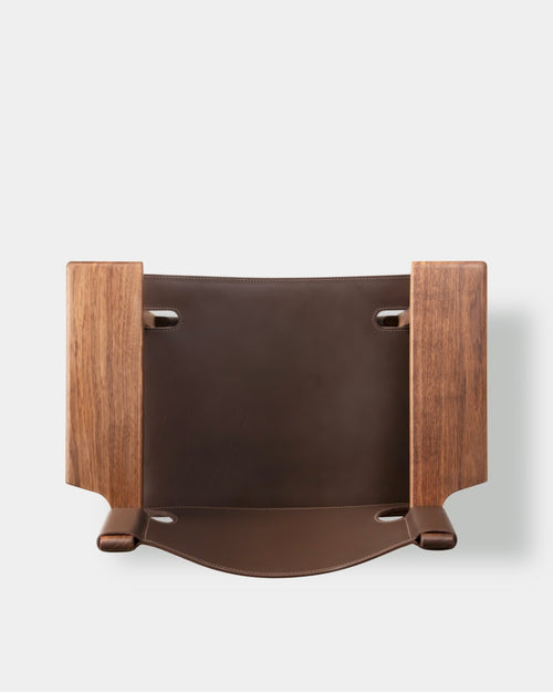 The Spanish Chair | Dark Brown Leather and Oiled Walnut