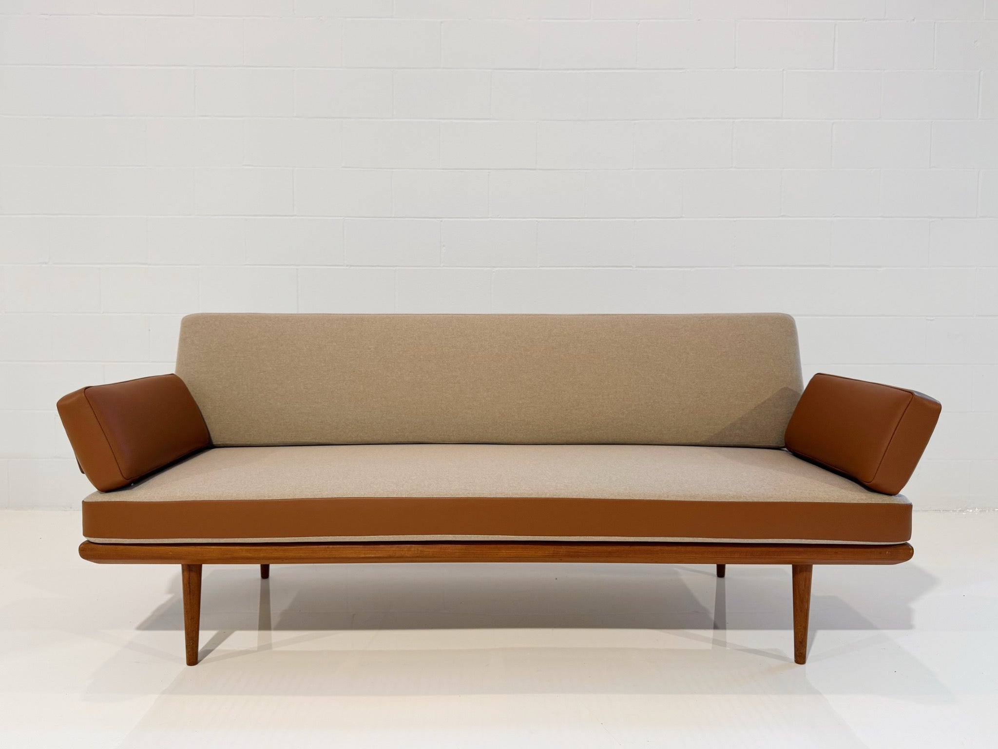 Minerva Sofa in Loro Piana Leather and Wool Cashmere