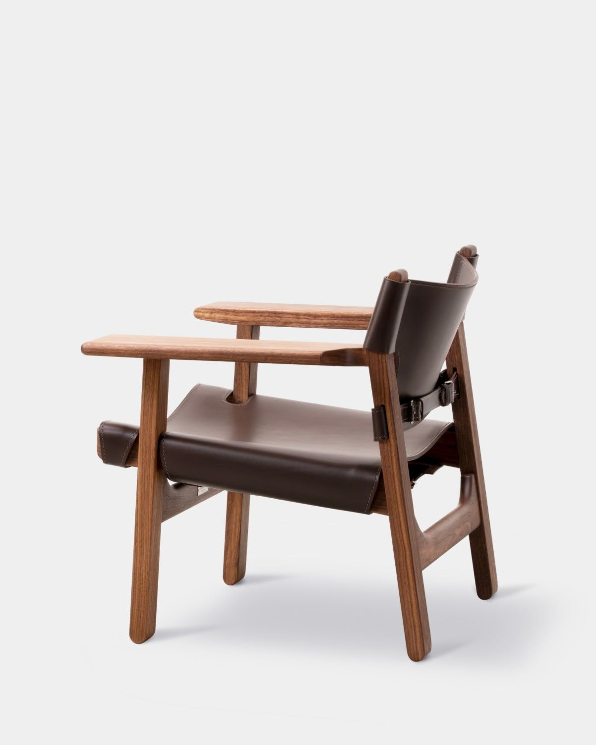 The Spanish Chair | Dark Brown Leather and Oiled Walnut