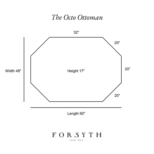 The Forsyth Octo Ottoman in Dedar Tiger Mountain, 48 x 60 in