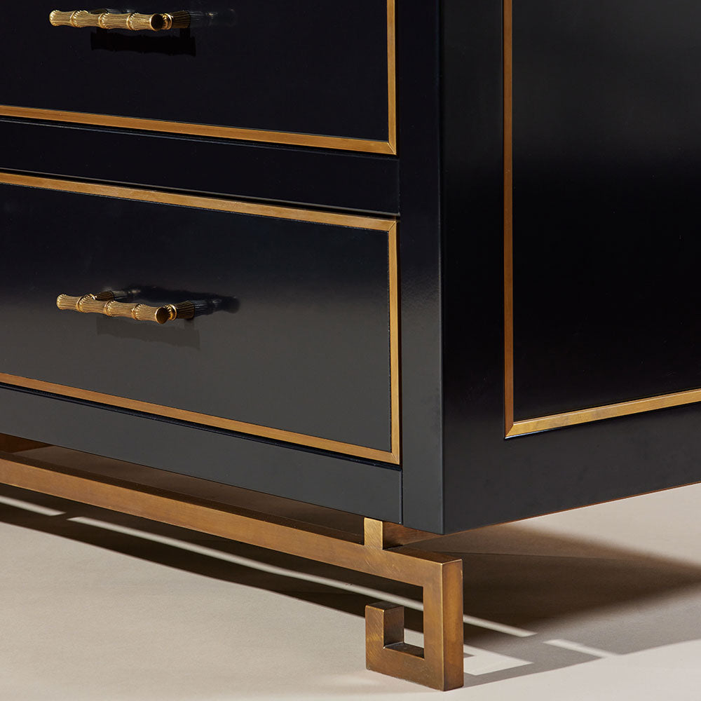 Louis Chest of Drawers - Black Lacquer