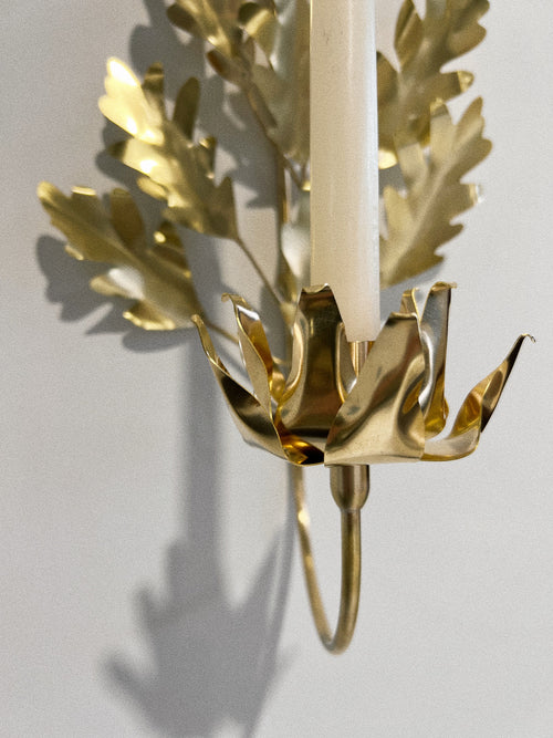 Oak Leaf Single Candle Sconce — Jess Wheeler